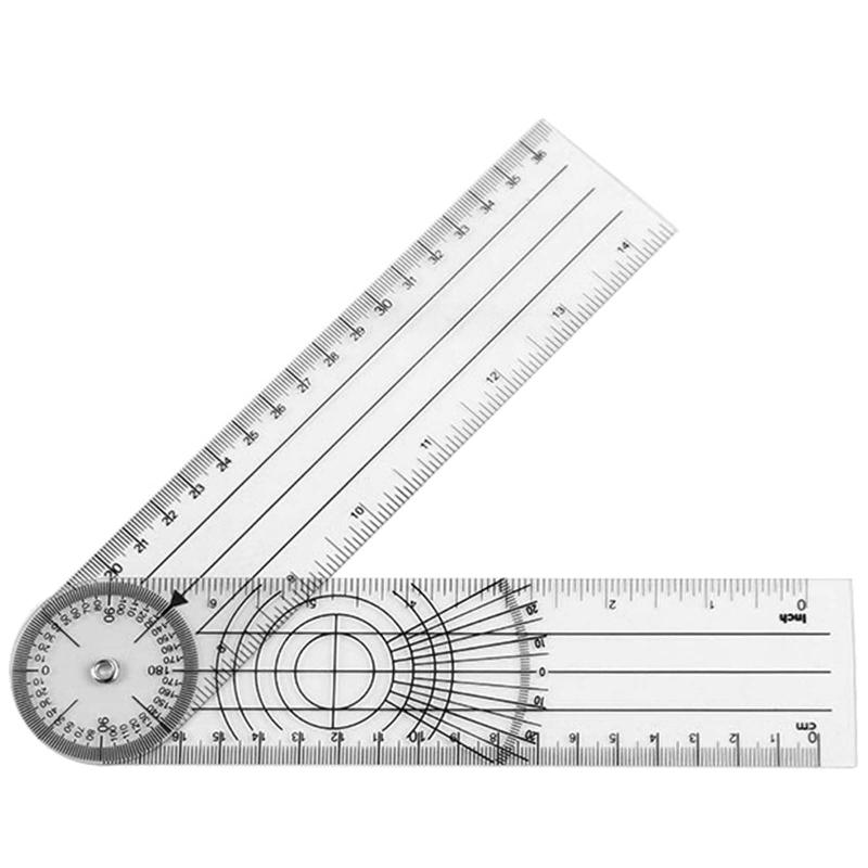 マルチルーラー ゴニオメーター 角度脊椎定規 回転でき 多機能 透明 プロフェッショナル 360度測定ツール 脊椎ゴニオメーター分度器 ゴニオメーター リハビリ