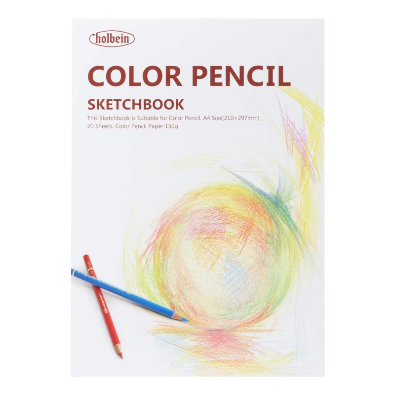 ホルベイン 用途別スケッチブック 色鉛筆画用ブック YCP-A4 H画用紙 中目 150g A4サイズ 20枚綴じ 271202