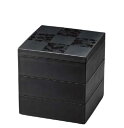 J-kitchens 行楽弁当箱 ( 弁当箱 ) 日本製 彩雲市松 50三段重 黒 (1組) 15cm おしゃれ