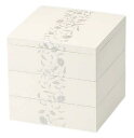 J-kitchens 行楽弁当箱 ( 弁当箱 ) 日本製 アールデコ 5.5 寸三段 ホワイト (1本) 16.5cm お正月