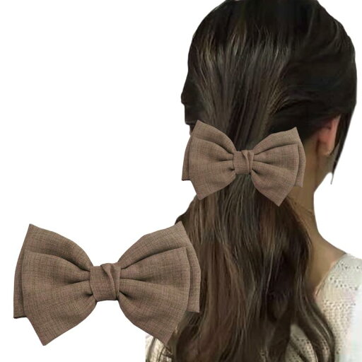GFun 髪飾り リボン 大きめ リネン生地 和装 袴 バレッタ クリップ ヘアアクセサリー 卒園式 発表会 浴衣 洋服 GFun 髪飾り リボン 大きめ リネン生地 和装 袴 バレッタ クリップ ヘアアクセサリー 卒園式 発表会 浴衣 洋服