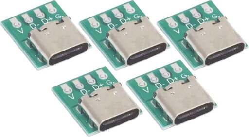 オーディオファン USB Type-C メスソケット 4Pアダプタ プリント基板付き 自作 5点セット オーディオファン USB Type-C メスソケット 4Pアダプタ プリント基板付き 自作 5点セット