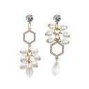 Avance パール ビジュー ストーン アシンメトリー ピアス レディース