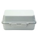 GEL-COOL ジェルクール plus deli 結露防止 保冷剤一体型 ランチボックス オイスターグレー 16.6×12.5×7.3cm 490ml 1段 弁当箱 サンドイッチ 女性 子供 仕切り付き 簡単クリップ バックル機構 レンジ対