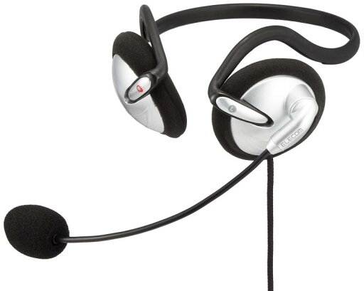 エレコム ヘッドセット マイク 両耳 ネックバンド 1.8m HS-NB05SV エレコム ヘッドセット マイク 両耳 ネックバンド 1.8m HS-NB05SV
