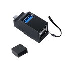 ALLVD Type-Cハブ 3ポート USB3.0+USB2.0コンボハブ 超小型 バスパワー Type-Cハブ USBポート拡張 高速 軽量 コンパクト 携帯便利 1個入り (ブラック)(2)