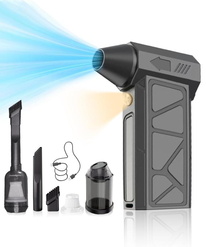 電動エアダスター 【2025革新モデル】エアダスター ブロワー ハンディ掃除機 130,000RPM高速回転 4段階風量調整 8000mAh大容量 LED照 LCDディスプレイ 2種類ノズル コードレス Type-C充電式 小型で強