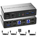 4K 60Hz USB3.0 HDMI KVM 切替器 デュアル モニ...(2)