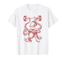 タコ ウェイトリフティング バーベル 面白い フィットネス ジム ワークアウト Tシャツ