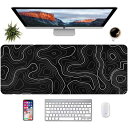 デスクマット 地形図 大型 ゲーミングマウスパッド 800x300x3 mm マウスマット ゲーミング 滑り止め 光学式マウス適用 デスクパッド 防水耐久 ラバーベース ホームオフィス装飾 デスクパッド(2)