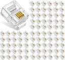 fogman RJ11 モジュラーコネクタ 100個セット 金メッキ 6極4芯 6P4C