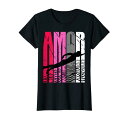 レディース Amor Pink ガールズ 水着 誕生日 レトロ シルエット 練習 Tシャツ