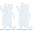 Umora かわいい猫 鉄製 ブックスタンド ブックエンド ブックストッパー 仕切りスタンド 書類入れ 卓上収納 本棚 置物 2枚1組