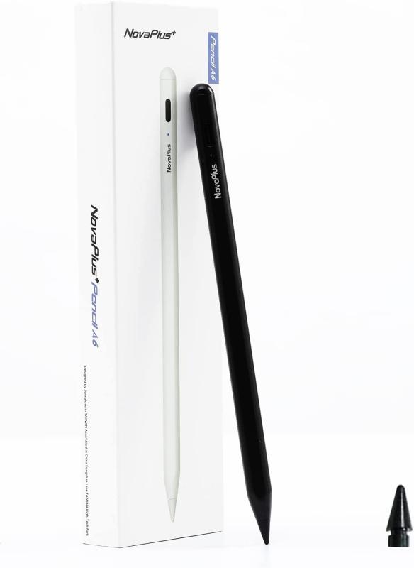 Novaplus A6 スタイラスペン タッチペン 高感度 傾き感知 磁気吸着機能 USB TYPE-C充電式 高耐摩耗性アップルペンシル 1/2 互換 iPad 6-9世代 / iPad Mini 6-世代/iPad Air 3-5世代 対応