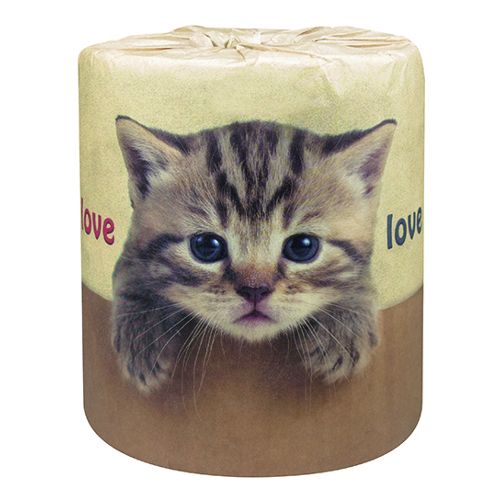 在庫限り！【ケース販売：50個入】林製紙　トイレットペーパー　やっぱり猫が好き！（足あと）
