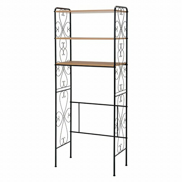 【メーカー直送】萩原 洗濯機ラック KCC-3041BR（ブラウン）