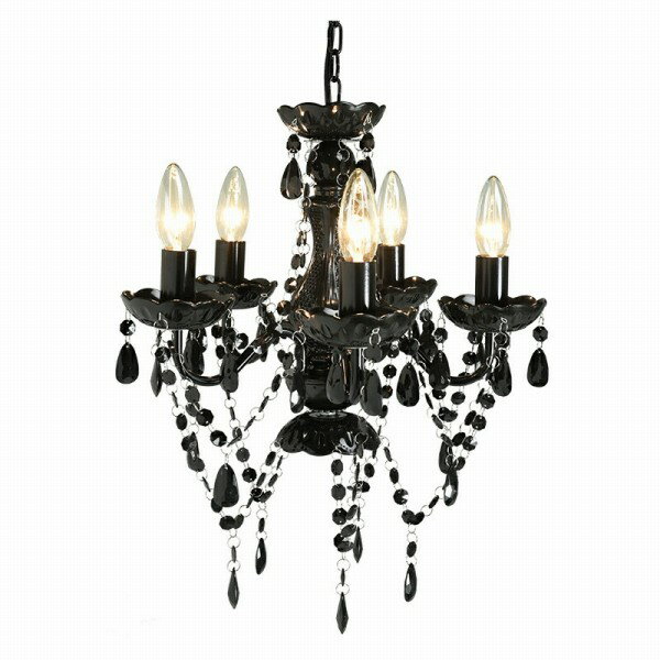 【メーカー直送】萩原 シャンデリア5灯 NL-8605BK（ブラック）