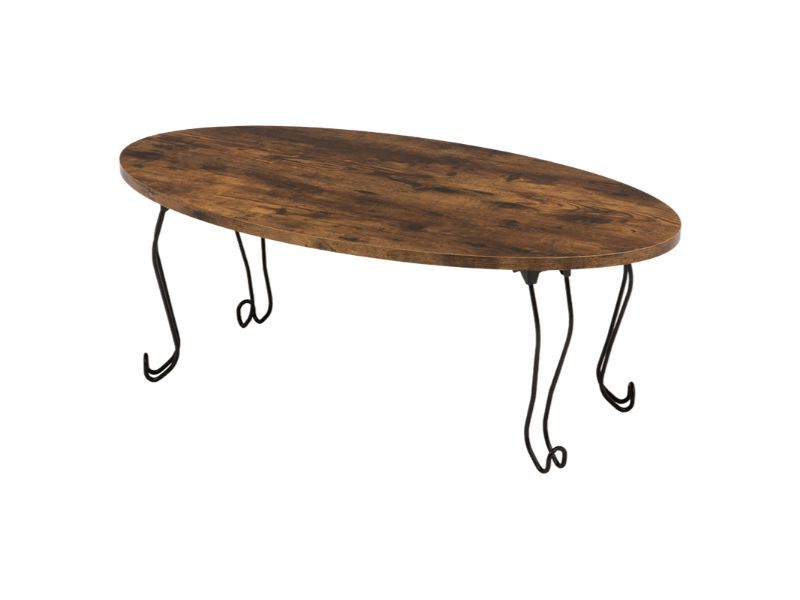 【メーカー直送】萩原 折れ脚テーブル MT-6865BR