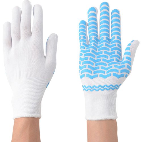 [カチボシ] 滑り止め手袋FITゴムライナー 008　ホワイトL