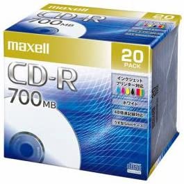 【アウトレット！在庫限り！】マクセル（maxell） データ用 CD-R 700MB 48倍速 プリンタブルホワイト 20枚パック