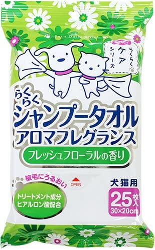【ZOO】スーパーキャット(Super Cat) らくらく シャンプータオル アロマフレグランス フレッシュフローラルの香り 25枚入