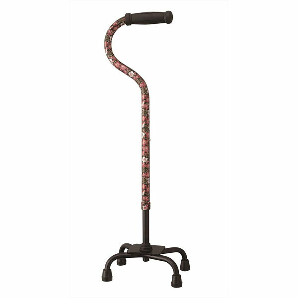 【幸和製作所】TACaoF(テイコブ)アルミ製4点杖 レッドフラワー EA4-102