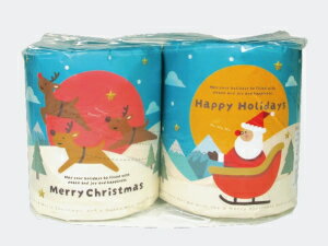 【ケース販売：2ロール/50個入】林製紙 トイレットペーパー サンタロール（プリント無し）