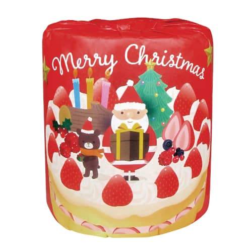 【ケース販売：100個入】林製紙 トイレットペーパー サンタロール（白無地）