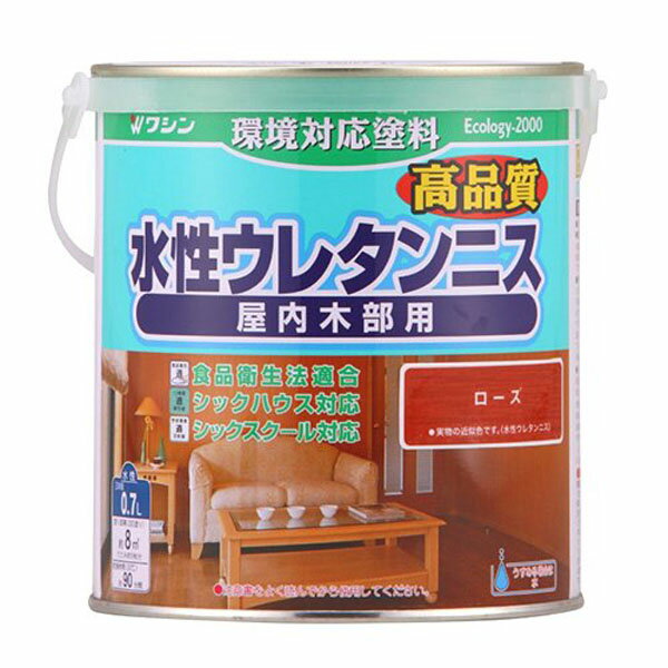 《商品詳細》 臭いが少なく、扱いやすい水性塗料です。 乾くと硬い塗膜ができるので、実用的なものにも使えます。 カラーバリエーションとして、色付きのつや消しシリーズが追加されました。 色付きのつや消しシリーズは、130ml、300mlサイズのみ販売しております。 食品衛生法に適合しているので、菓子皿や箸などの食器にも使用できます。 また、お子様のおもちゃや食卓にもお勧めです。 （完全に乾いていることが条件になります。完成後、7〜10日ほど乾燥期間を取ってください） ■透明クリヤーとつや消しクリヤーは白い液体ですが、乾くと透明になります。 ■同じ製品同士であれば、混ぜて色を作ることができます。 ■塗料が塗りにくくてうすめる場合は、水でうすめてください。塗るときの色をうすくしたい場合は、色物と透明クリヤーを混ぜてください。 ■つや消しクリヤー以外は、ツヤの出る仕上がりになります。ツヤを消したいときは、仕上げにつや消しクリヤーを塗ってください。 ■使ったハケは水で洗えます。石けんや中性洗剤を使うと、よりきれいに洗うことができます。 ■浴室など、高湿度の環境で使うものには使用しないでください。 ホルムアルデヒド放散等級 ： F☆☆☆☆ 水性ウレタン系エマルション塗料 【食品衛生法について】 当社製品にある「食品衛生法適合」の表記は、水温60℃・試験時間30分の条件で、溶出する指定有害物質が規定量以下であることを意味しています。 作品を常温で使用することを想定しておりますので、塗装容器を煮沸するなど、想定を超える使い方をすると適合数値を外れる場合があります。 乾燥時間：約 90分／20℃臭いが少なく、扱いやすい水性塗料です。 乾くと硬い塗膜ができるので、実用的なものにも使えます。 カラーバリエーションとして、色付きのつや消しシリーズが追加されました。 色付きのつや消しシリーズは、130ml、300mlサイズのみ販売しております。 食品衛生法に適合しているので、菓子皿や箸などの食器にも使用できます。 また、お子様のおもちゃや食卓にもお勧めです。 （完全に乾いていることが条件になります。完成後、7〜10日ほど乾燥期間を取ってください） ■透明クリヤーとつや消しクリヤーは白い液体ですが、乾くと透明になります。 ■同じ製品同士であれば、混ぜて色を作ることができます。 ■塗料が塗りにくくてうすめる場合は、水でうすめてください。塗るときの色をうすくしたい場合は、色物と透明クリヤーを混ぜてください。 ■使ったハケは水で洗えます。石けんや中性洗剤を使うと、よりきれいに洗うことができます。 ■浴室など、高湿度の環境で使うものには使用しないでください。 ホルムアルデヒド放散等級 ： F☆☆☆☆ 水性ウレタン系エマルション塗料 【食品衛生法について】 当社製品にある「食品衛生法適合」の表記は、水温60℃・試験時間30分の条件で、溶出する指定有害物質が規定量以下であることを意味しています。 作品を常温で使用することを想定しておりますので、塗装容器を煮沸するなど、想定を超える使い方をすると適合数値を外れる場合があります。 乾燥時間 約 90 分／20℃ うすめ液 水 （原液のままでも使用できます） 透明クリヤー130ml 300ml 0.7L けやき 130ml 300ml 0.7L チーク 130ml 300ml 0.7L オールナット 130ml 300ml 0.7L エボニー 130ml 300ml 0.7L ローズ 130ml 300ml 0.7L マホガニー 130ml 300ml 0.7L ブラック 130ml 300ml 0.7L つや消しクリヤー 130ml 300ml 0.7L