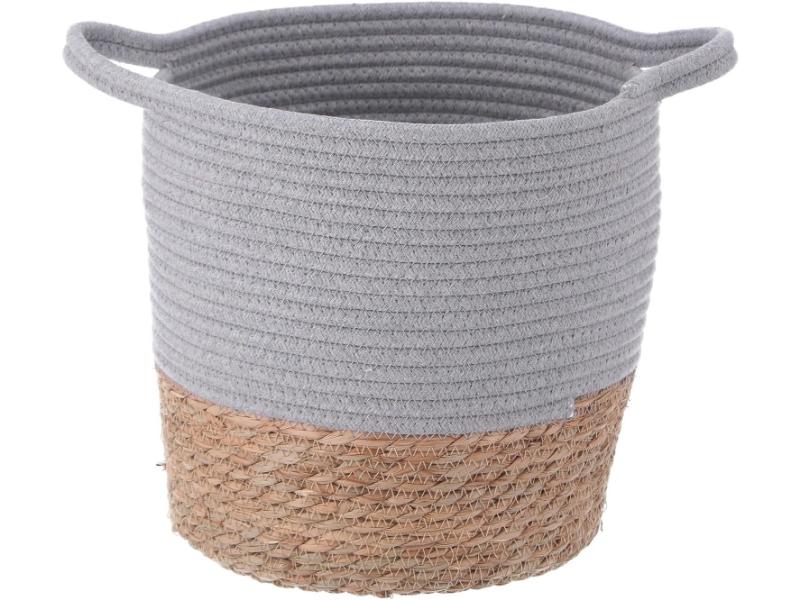 【メーカー直送】不二貿易 鉢カバー コットン／ガマ 7号 GY 1個箱