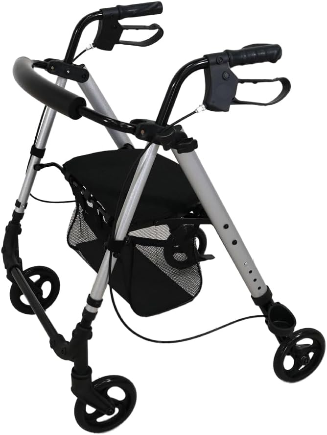 マリン商事 折りたたみ式 座れる 歩行車 歩行器 荷物入れ付 押し車 介護用 耐荷重100kg Se-40044