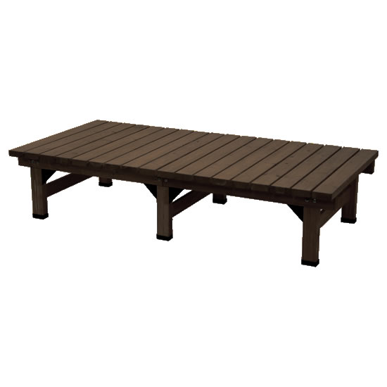 【メーカー直送】デッキ縁台　180×90cm　ダークブラウン　DE-18090DBR