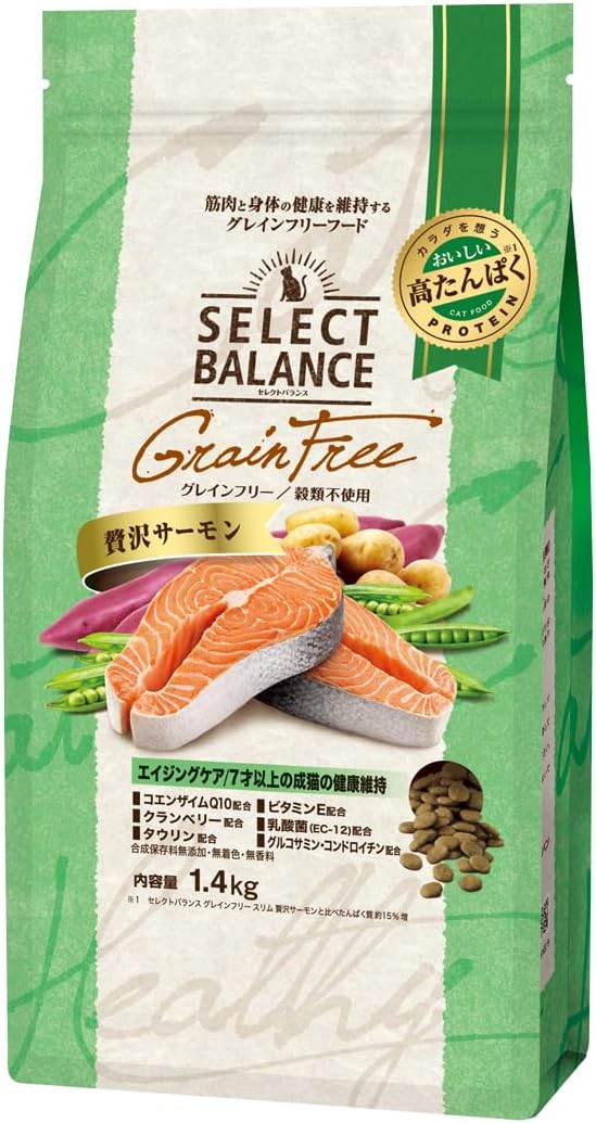 Rakuten - 【ZOO】ベッツチョイス セレクトバランス グレインフリー キャット エイジングケア 贅沢サーモン 7才以上の成猫の健康維持 1.4kg キャットフード 猫 キャット シニア 高齢猫