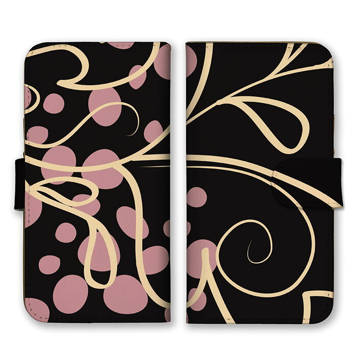 Rakuten - 全機種対応 手帳型スマホケース iPhone14 13 Pro Max対応 花 花柄 模様 シンプル フラワー flower アート お洒落 流行 シック 人気 定番 オススメ ピンク ブラック ベージュ Xperia AQUOS arrows Galaxy Google HUAWEI Rakuten Hand OPPO