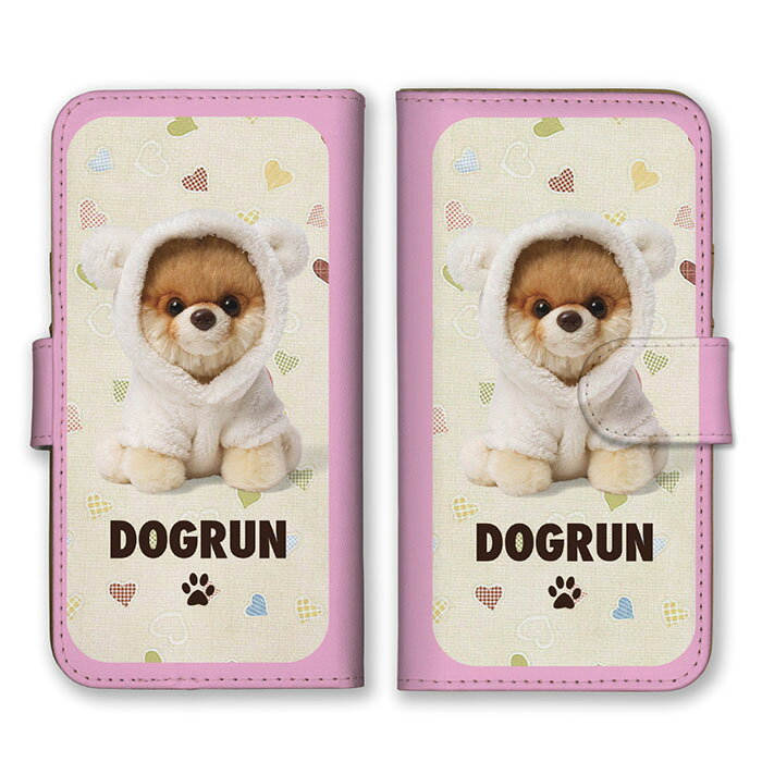 乐天商城 - 全機種対応 手帳型スマホケース iPhone14 13 Pro Max対応 犬 ドック いぬ 動物 子犬 キュート ぬいぐるみ デザイン ファンシー かわいい 人気 おしゃれ ハート柄 ピンク スマートフォンケース Xperia AQUOS arrows Galaxy Google HUAWEI Rakuten Hand OPPO