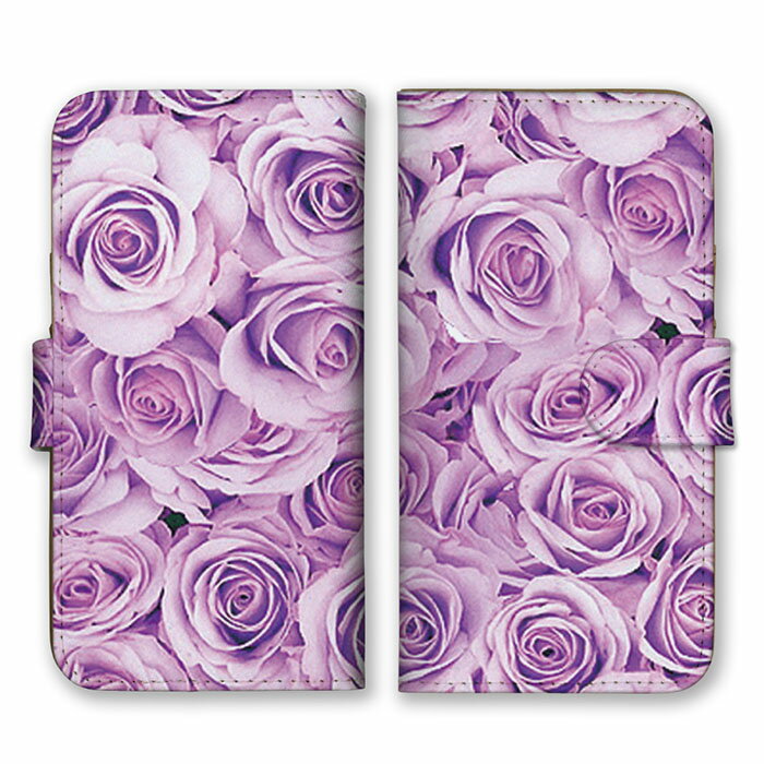 Rakuten - 全機種対応 手帳型スマホケース iPhone14 13 Pro Max対応 花柄 バラ 薔薇 柄 模様 デザイン おしゃれ 華やか 人気 大人 かわいい 可愛い オススメ 綺麗 パープル 薄紫色 スマートフォンケース スマホケース Xperia AQUOS arrows Galaxy Google HUAWEI Rakuten Hand OPPO