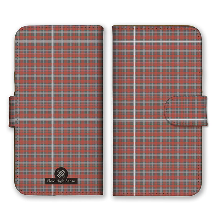 Rakuten - 全機種対応 手帳型スマホケース iPhone14 13 Pro Max対応 タータンチェック シンプル 大人 可愛い シック グレー レッド 赤色 スマートフォンケース スマホケース Xperia AQUOS arrows Galaxy Google HUAWEI Rakuten Hand OPPO