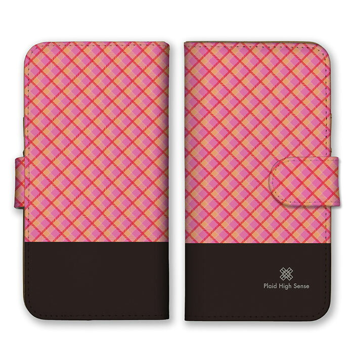 Rakuten - 全機種対応 手帳型スマホケース iPhone14 13 Pro Max対応 チェック タータンチェック シンプル 可愛い かわいい ピンク レッド ブラック バイカラー ツートン スマートフォンケース スマホケース Xperia AQUOS arrows Galaxy Google HUAWEI Rakuten Hand OPPO