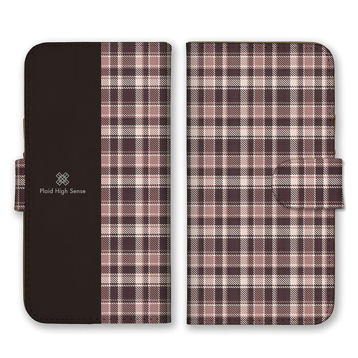 Rakuten - 全機種対応 手帳型スマホケース iPhone14 13 Pro Max対応 チェック タータンチェック シンプル 可愛い かわいい パープル ブラウン ベージュ ブラック バイカラー ツートン スマートフォンケース スマホケース Xperia AQUOS arrows Galaxy Google HUAWEI Rakuten Hand OPPO