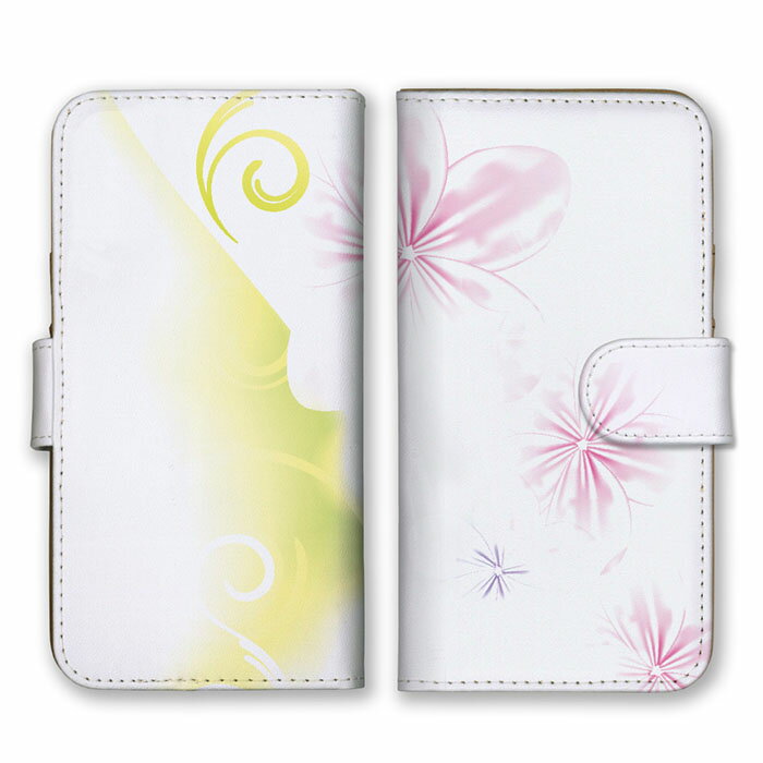 全機種対応 手帳型スマホケース iPhone14 13 Pro Max対応 ホワイト イエロー ピンク 花柄 フラワー はかない 淡い グラデーション 白色 スマートフォンケース スマホケース Xperia AQUOS arrows Galaxy Google HUAWEI Rakuten Hand OPPO