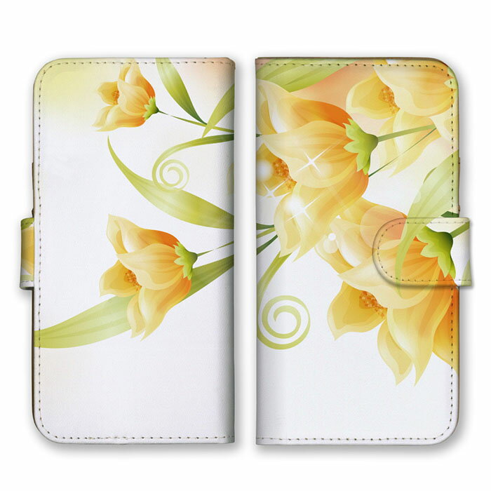 Rakuten - 全機種対応 手帳型スマホケース iPhone14 13 Pro Max対応 お花 花柄 フラワー 野の花 植物 イラスト 上品 繊細 大人可愛い おしゃれ オレンジ キラキラ グリーン 淡いカラー スマートフォンケース Xperia AQUOS arrows Galaxy Google HUAWEI Rakuten Hand OPPO