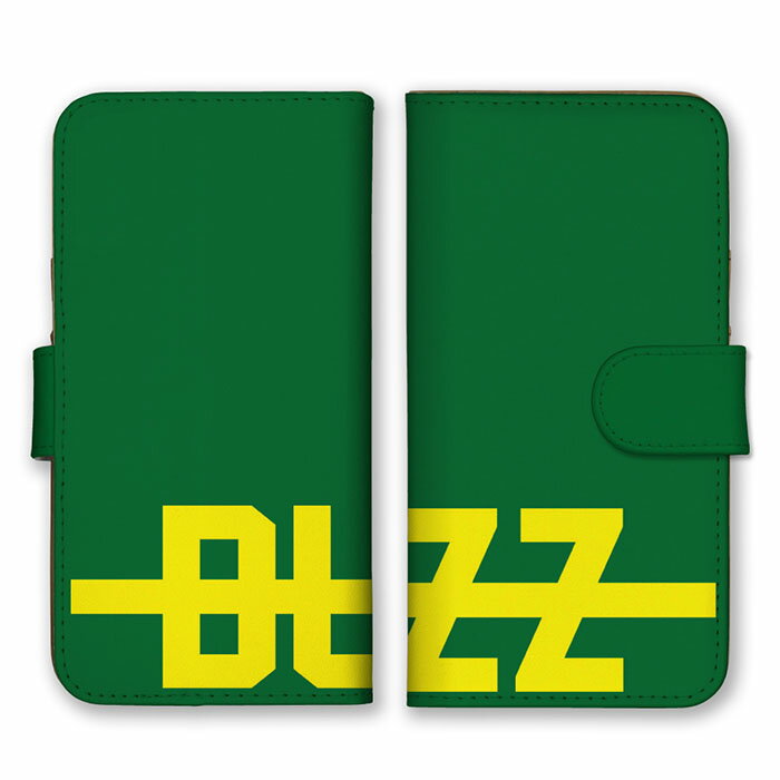 乐天商城 - 全機種対応 手帳型スマホケース iPhone14 13 Pro Max対応 BUZZ バズ ロゴ 英字 ロゴ 英字 英語 シンプル グリーン イエロー 緑色 黄色 かっこいい カードホルダー付き カード収納 合皮 合成レザー 手帳タイプ スマートフォン ケース カバー