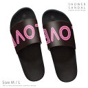 シャワーサンダル 夏 サマー 野外 海 川 アウトドア ブランド デザイナー サンダル スリッパ コンフォートサンダル LOVE ラブ ロゴ ダークブラウン 茶...
