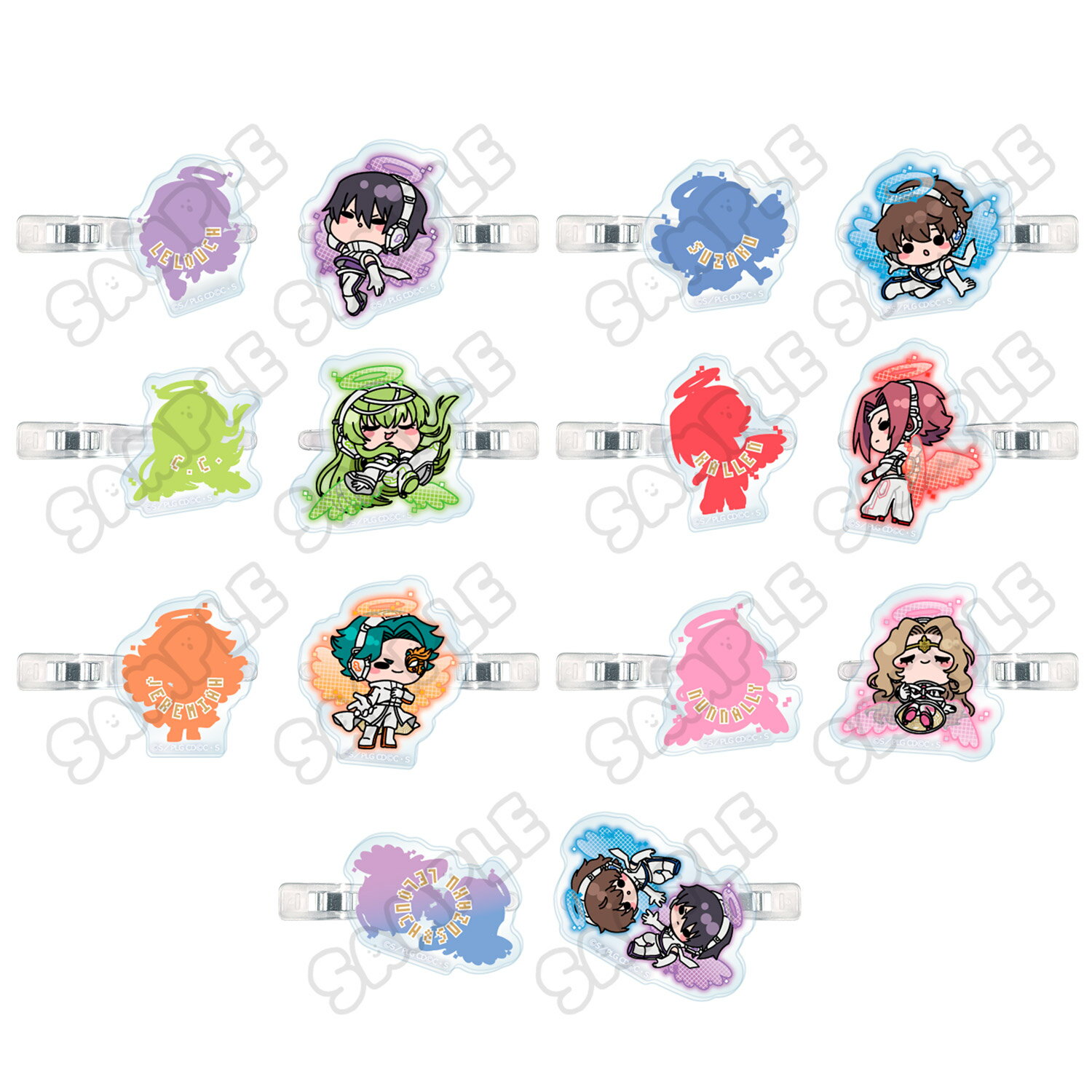 『コードギアス 反逆のルルーシュ』第3弾 前髪クリップ ルルーシュ スザク C.C. カレン ナナリー ジェレミア ルルーシュ＆スザク キャラクターグッズ クリップ 前がみ まえ髪 ヘアクリップ mochochoシリーズ 推し活 (公式 正規ライセンス取得) 公認グッズ