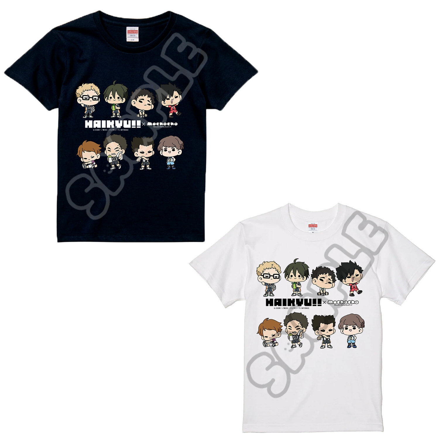 乐天商城 - 「ハイキュー!!」みんなmochocho化大作戦！第3弾 Tシャツ M-YA(集合) S-XLサイズ ブラック ホワイト 月島 蛍 山口 忠 松川一静 黒尾鉄朗 川西太一 尾長 渉 鷲尾辰生 昼神幸郎 キャラクターグッズ Sサイズ Mサイズ Lサイズ XLサイズ 公認グッズ