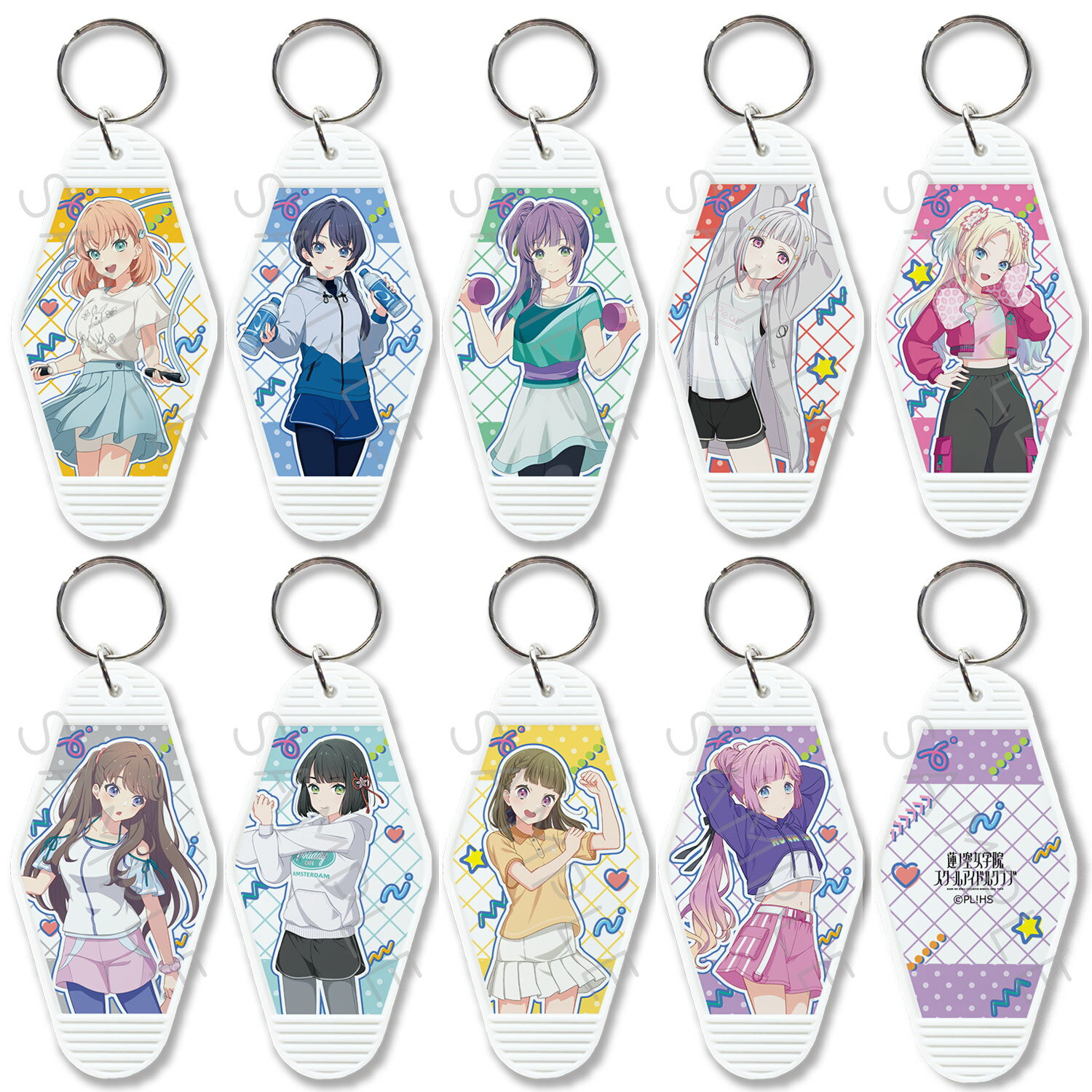 『ラブライブ！蓮ノ空女学院スクールアイドルクラブ』第6弾 モーテルキーホルダー 日野下花帆 村野さやか 乙宗梢 夕霧綴理 大沢瑠璃乃 藤島慈 百生吟子 徒町小鈴 安養寺姫芽 キャラクターグッズ キーホルダー 推し活 (公式 正規ライセンス取得) 公認グッズ
