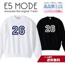ナンバー 26 背番号 数字 シンプルデザイン ネイビー スウェット トレーナー ユニセックス メンズ レディース 長袖 綿100% コットン ゆったり 大きめ リブ付き 黒 白 ブラック ホワイト