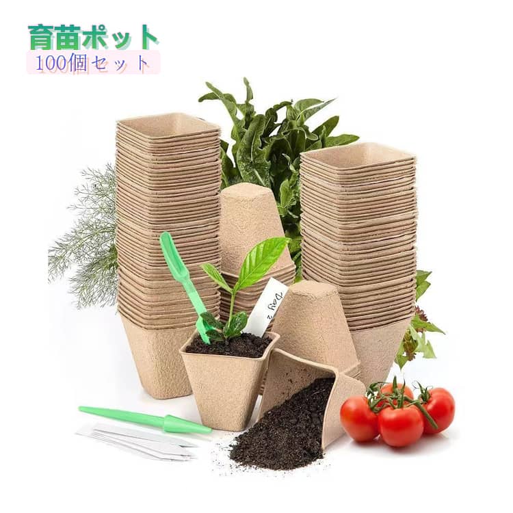 Rakuten - 100個セット キュウリ ペーパーポット ガーデニング 多肉植物用 植物栽培 スリット鉢 育苗ポット 種まきポット 育苗 園芸用品 育苗ポット 野菜栽培 根腐れ防止 サボテン 農業資材 紙製 紙 植木鉢 手植用 分解性 トマト 種まき 育苗 育苗ポット 家庭菜園