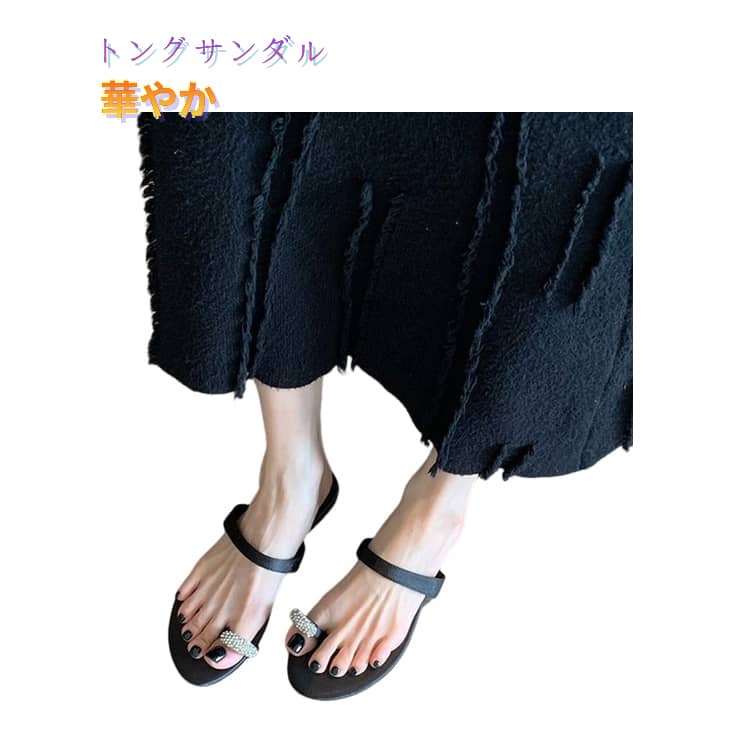 乐天商城 - リングサンダル ラウンドトゥ レディース 送料無料 ビーチサンダル かかとなし トングサンダル つっかけ サムサンダル スリッパ ローヒール フラットサンダル 親指トング ブラック シルバー 金具 ぺたんこ きれいめ ぺたんこ トングサンダル シューズ