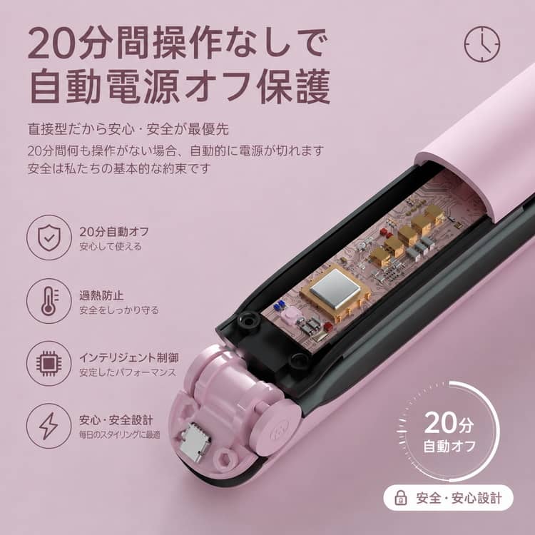 持ち歩き コードレス ヘアアイロン USB充電式 カール ミニ 旅行 軽量 コンパクト ...